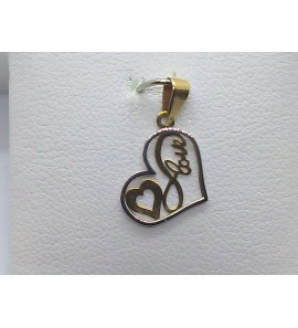 Gouden hanger bicolour hartje/love - 3163206