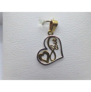 Gouden hanger bicolour hartje/love - 3163206
