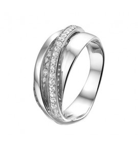 Zilveren ring RH fantasie met zirconia maat 17¾ - 3163268