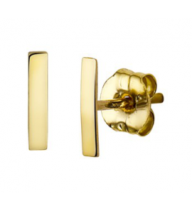 Goud oorknop balkje 1.5x6.7 mm - 3163326