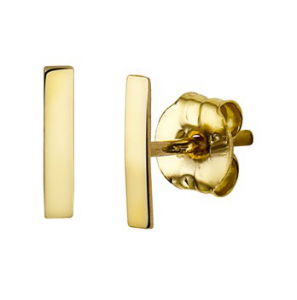 Goud oorknop balkje 1.5x6.7 mm - 3163326