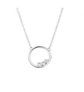 Zilveren anker collier RH met open cirkel/zirkonia 41-45 cm - 3163359