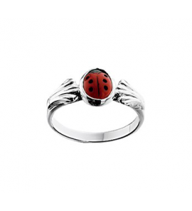 Zilver kinderring lieveheersbeestje mt. 13½ - 3170076