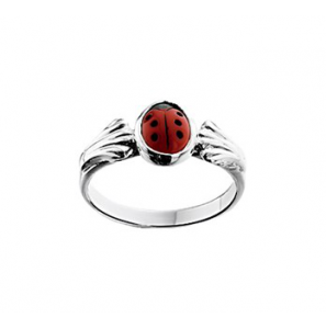 Zilver kinderring lieveheersbeestje mt. 13½ - 3170076