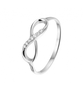 Zilveren ring RH met infinity/zirconia maat 15¼ - 3171028