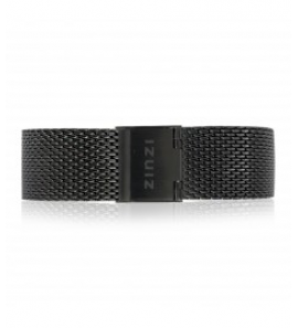 ZINZI Retro stalen mesh horlogeband zwart 18 mm - 3171024