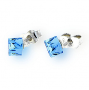 Spark Small Cube studs Aquamarine - 3170373