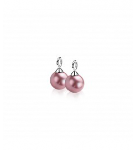 ZINZI zlv. creoolhangers fuchsia parel rond 10 mm - 3170945