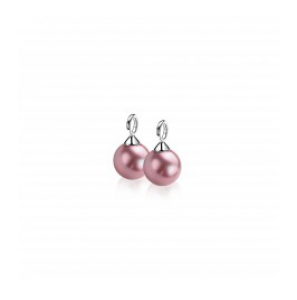 ZINZI zlv. creoolhangers fuchsia parel rond 10 mm - 3170945
