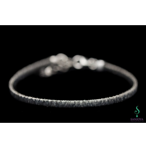 Sanjoya Milaan armband grijs 4 mm - 3170480