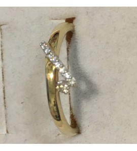 ID Geelgouden ring fantasie met briljant 0,08 crt G-VS maat 17,5 - 3170457