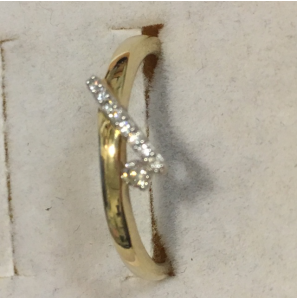 ID Geelgouden ring fantasie met briljant 0,08 crt G-VS maat 17,5 - 3170457