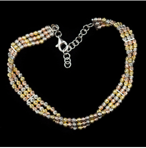 Sanjoya Lissabon Armband 3-rij tri-colour 18-22 cm - 3170485