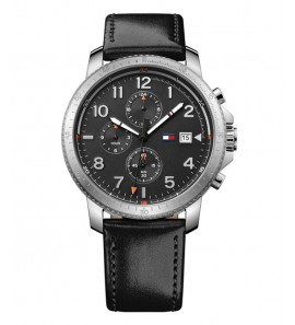 TH heren horloge Travis multi staal lr/zwart 5 atm - 3170641