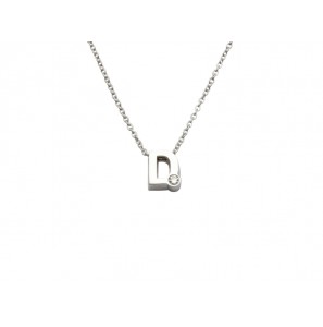 Minioro initials silver necklace D with cz - 3170657