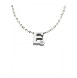 Minioro initials silver necklace E with cz - 3170658