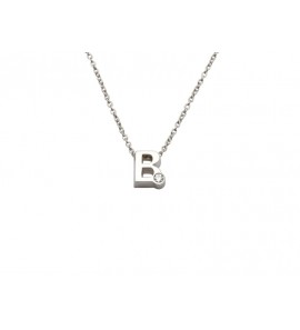 Minioro initials silver necklace B with cz - 3170656