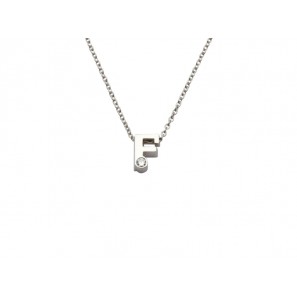 Minioro initials silver necklace F with cz - 3170659