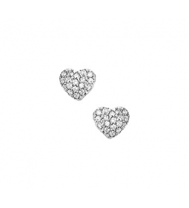 Zilveren oorknop RH hartjes met zirconia - 3170672