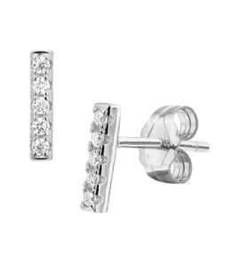 Zilveren oorknop RH staafjes met zirconia - 3170674