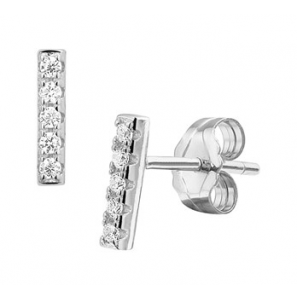 Zilveren oorknop RH staafjes met zirconia - 3170674