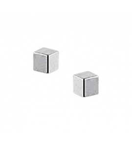 Zilveren oorknop RH blokje - 3170675