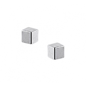 Zilveren oorknop RH blokje - 3170675