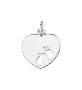 Zilveren graveerplaat RH met uitgestanste voetjes 15x17 mm - 3170700