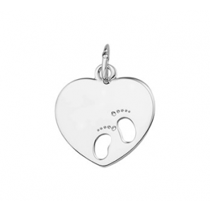 Zilveren graveerplaat RH met uitgestanste voetjes 15x17 mm - 3170700