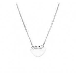 Zilveren graveercollier RH hart 40-45 cm - 3170703