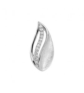 Zilveren hanger RH glans/gescratcht met zirconia - 3170688