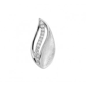Zilveren hanger RH glans/gescratcht met zirconia - 3170688