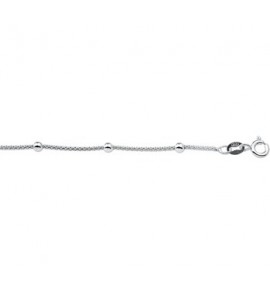 Zilveren collier RH met bolletjes 45 cm - 3170710