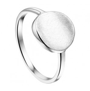 Zilveren ring RH rond/gescratcht maat 17,75 - 3170713