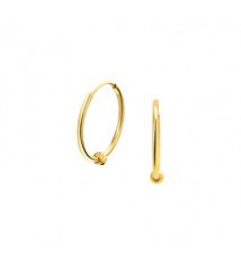 Geelgouden creolen 11,5x0,8 mm met bolletje 2 mm - 3170764