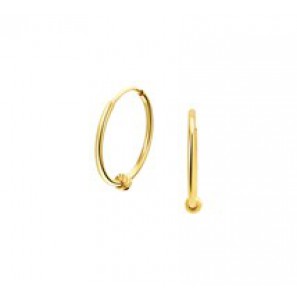 Geelgouden creolen 11,5x0,8 mm met bolletje 2 mm - 3170764