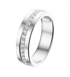 Zilveren damesring RH met zirconia maat 17,75 - 3170776