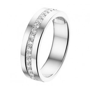 Zilveren damesring RH met zirconia maat 17,75 - 3170776