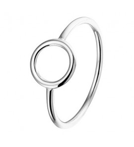 Zilveren damesring RH met open rondje maat 17,25 - 3170790