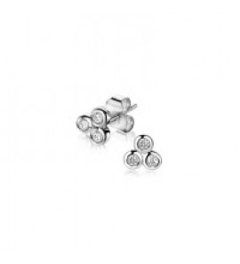 ZINZI zilveren oorknop driehoek met 3x zirconia - 3170860