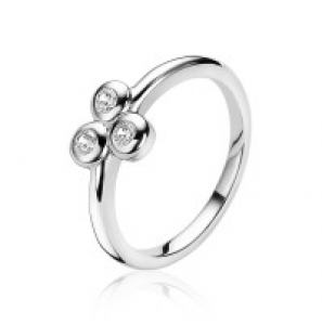 ZINZI zilveren ring met 3x zirconia in driehoek maat 56 - 3170884