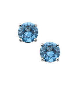 Zilveren oorknop RH met lichtblauwe zirconia 4 mm - 3171105