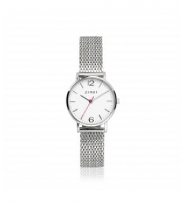 ZINZI lady watch silver / wijzerplaat zillver / stl mesh band - 3171064