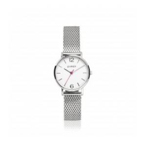 ZINZI lady watch silver / wijzerplaat zillver / stl mesh band - 3171064