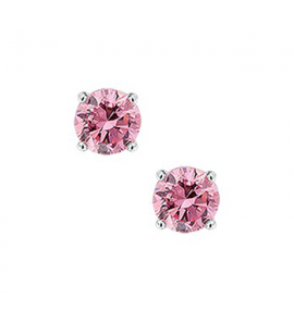 Zilveren oorknop RH met roze zirkonia 4 mm - 3171211
