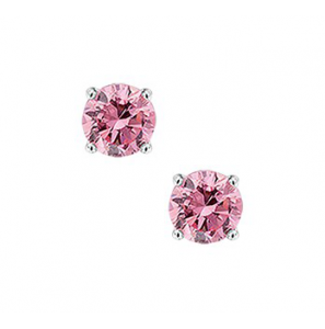 Zilveren oorknop RH met roze zirkonia 4 mm - 3171211