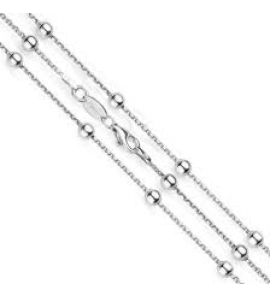 MY iMenso 925/rhod-plated jasseron flat ball necklace 70 cm - 3171252