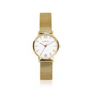 ZINZI lady watch gold / wijzerplaat wit / mesh band - 3171404