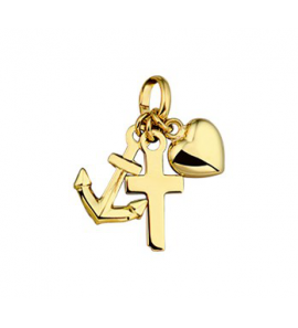 Gouden hanger geloof, hoop en liefde - 3171482