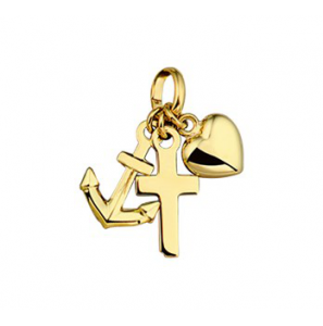 Gouden hanger geloof, hoop en liefde - 3171482